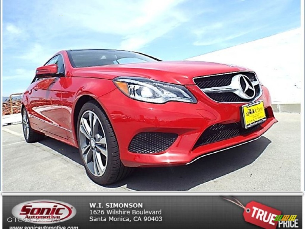 2014 E 350 Coupe - Mars Red / Silk Beige/Espresso Brown photo #1