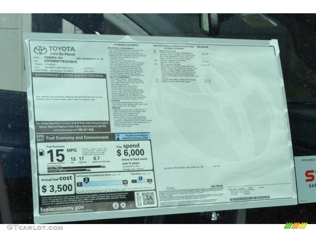2014 Tundra SR5 Crewmax 4x4 - Magnetic Gray Metallic / Graphite photo #10