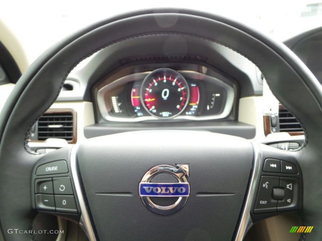 2015 Volvo XC70 T5 Drive-E Espresso Brown Steering Wheel Photo #91676792