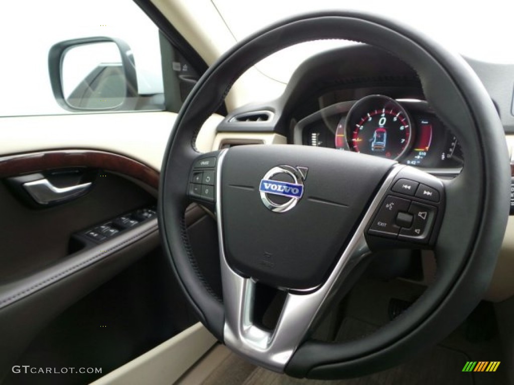 2015 Volvo XC70 T5 Drive-E Espresso Brown Steering Wheel Photo #91676870