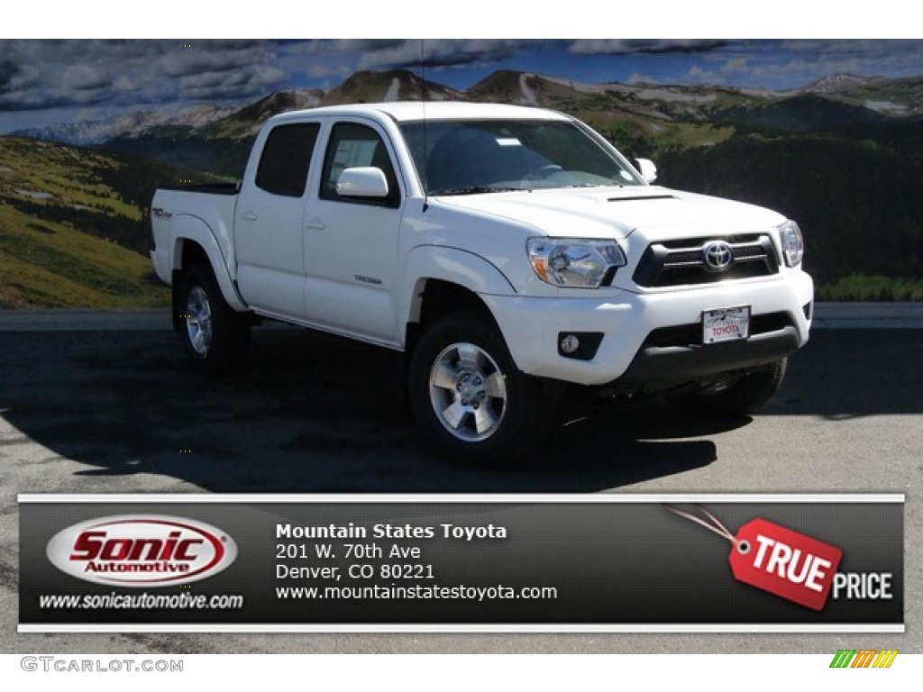 2014 Tacoma V6 TRD Sport Double Cab 4x4 - Super White / Graphite photo #1