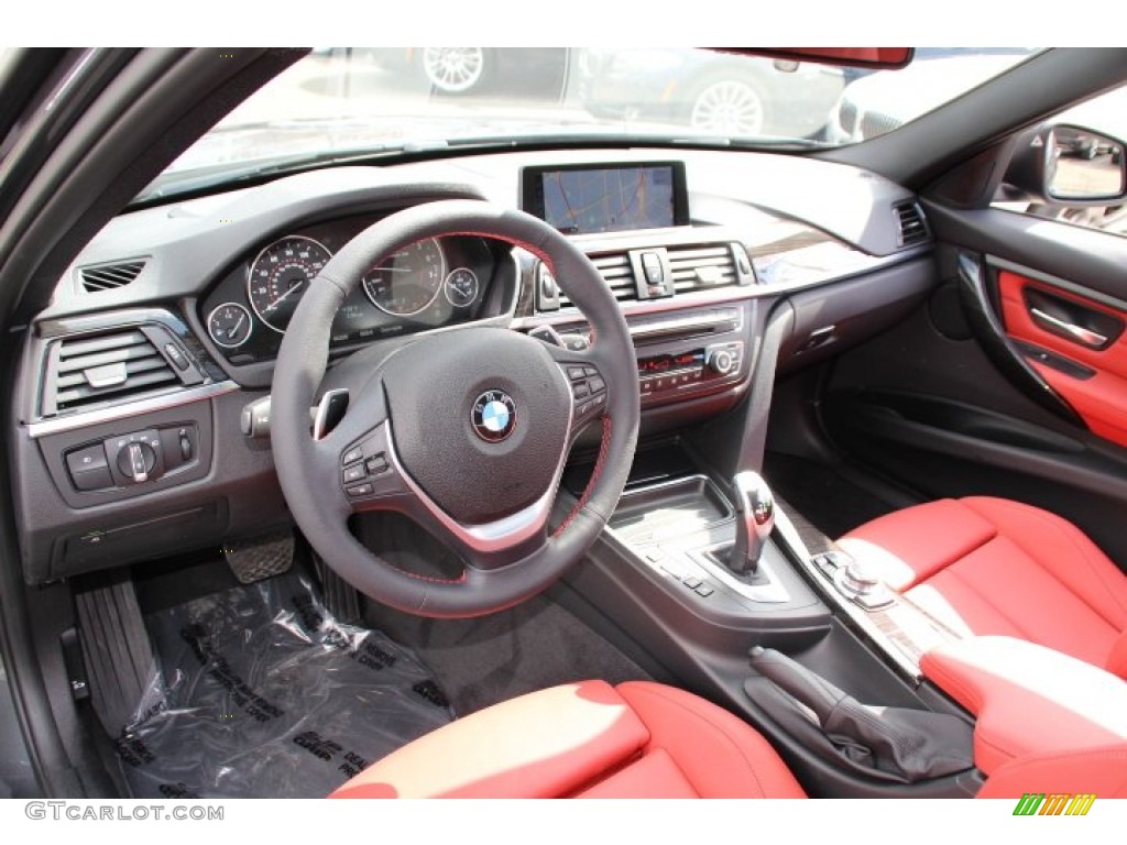 Coral Red/Black Interior 2013 BMW 3 Series 335i xDrive Sedan Photo #91680476