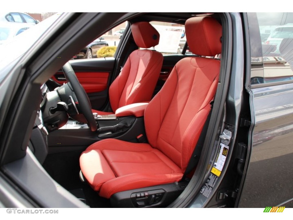 2013 3 Series 335i xDrive Sedan - Mineral Grey Metallic / Coral Red/Black photo #12