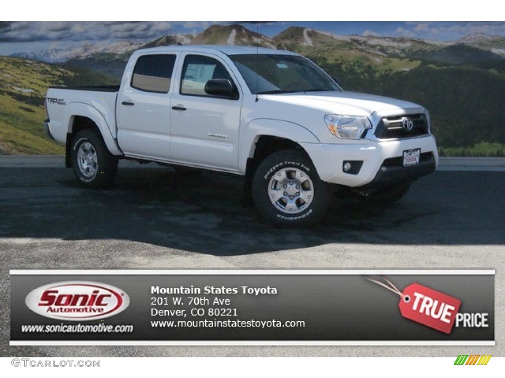 2014 Tacoma V6 TRD Double Cab 4x4 - Super White / Graphite photo #1