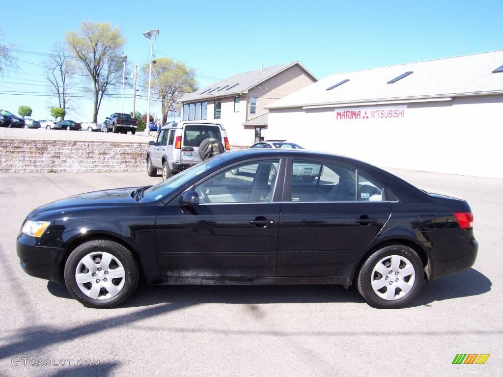 2007 Sonata GLS - Ebony Black / Gray photo #8