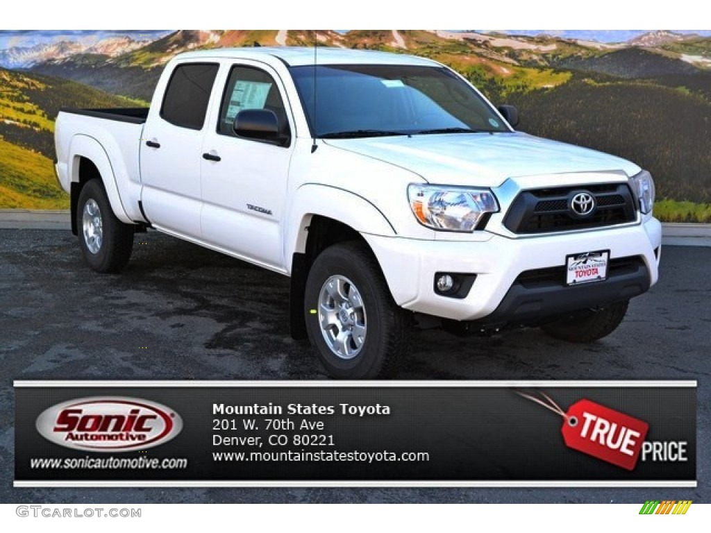 2014 Tacoma V6 SR5 Double Cab 4x4 - Super White / Graphite photo #1