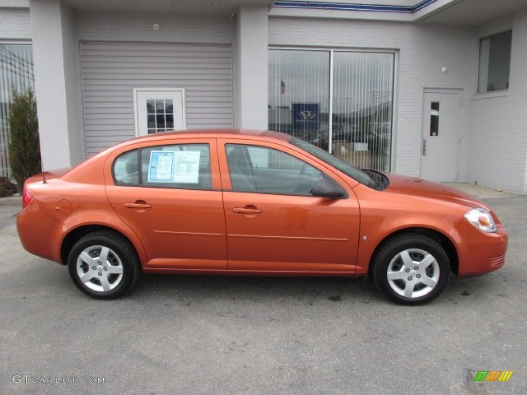 2007 Cobalt LS Sedan - Sunburst Orange Metallic / Gray photo #2