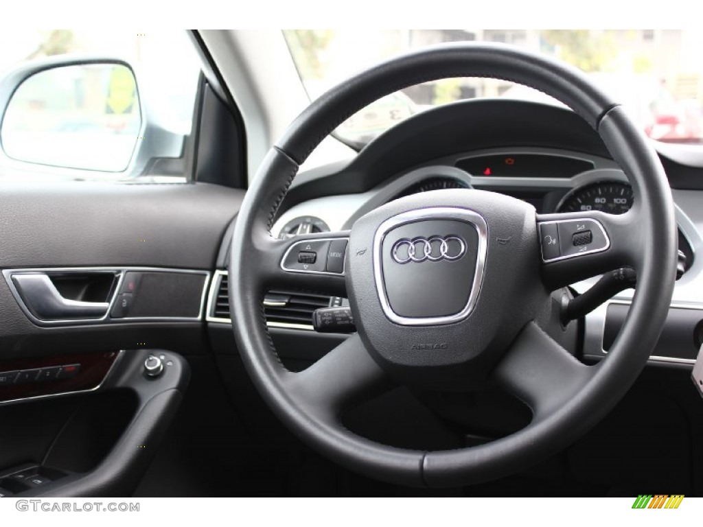 2011 Audi A6 3.2 Sedan Light Gray Steering Wheel Photo #91693640