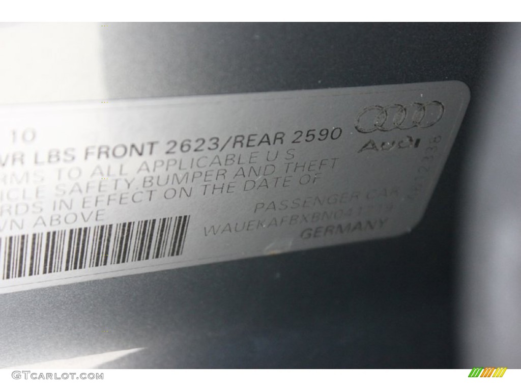 2011 A6 3.2 Sedan - Quartz Grey Metallic / Light Gray photo #59