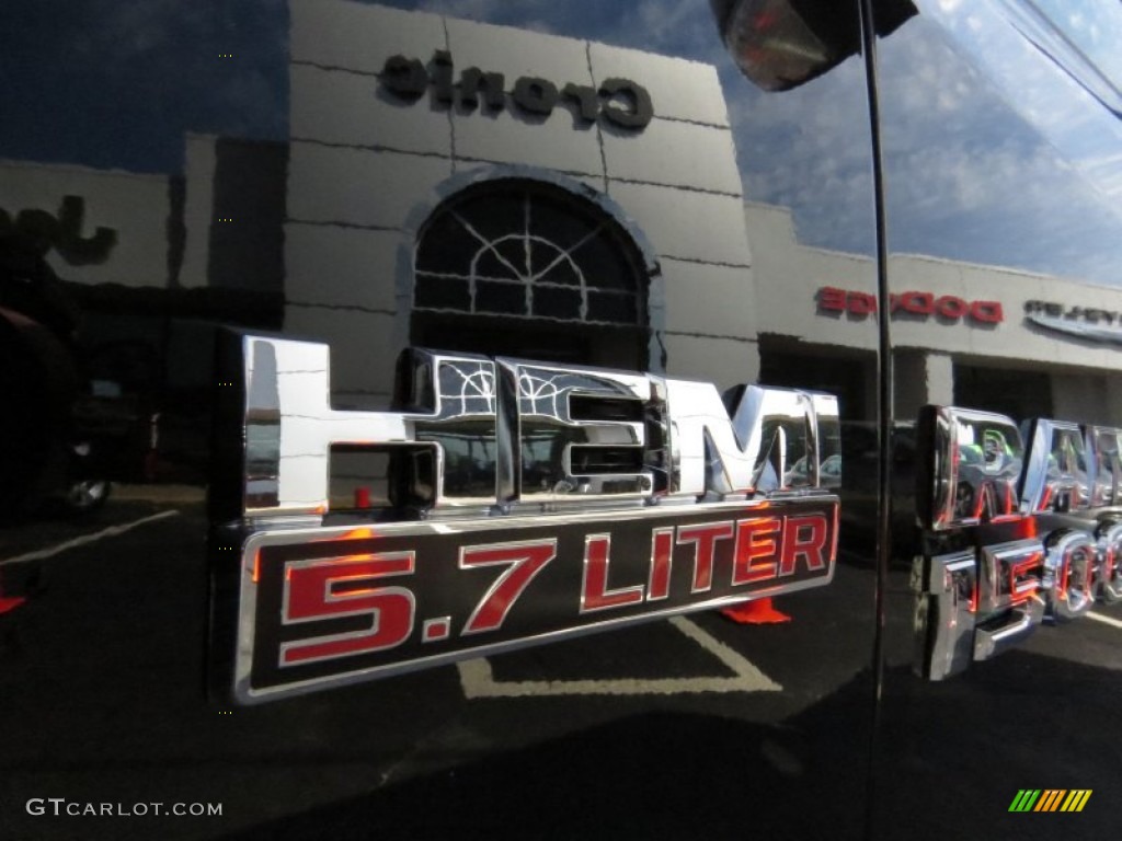2014 1500 Big Horn Crew Cab - Black / Black/Diesel Gray photo #10