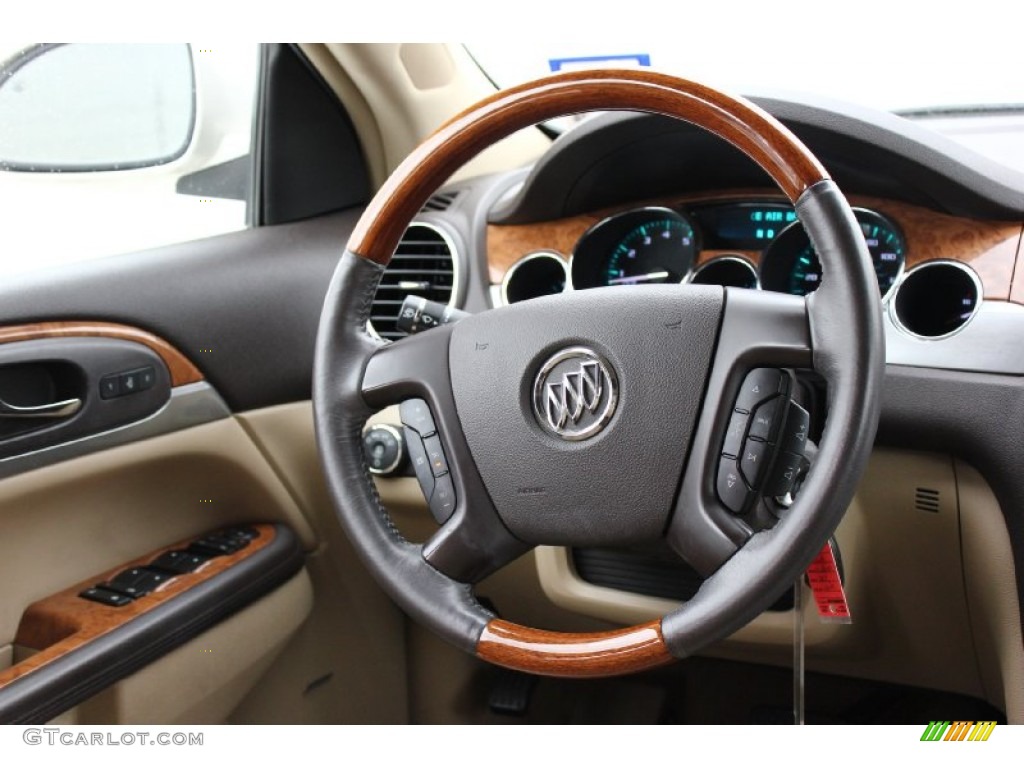 2010 Buick Enclave CXL Cashmere/Cocoa Steering Wheel Photo #91694336