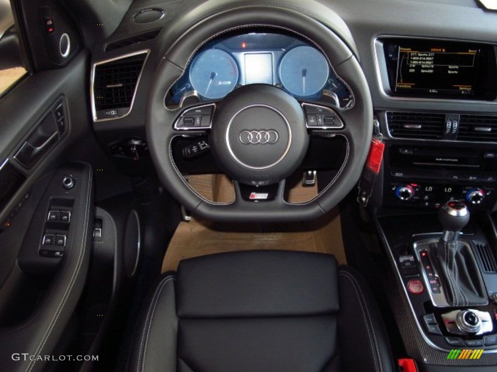 2014 Audi SQ5 Premium plus 3.0 TFSI quattro Black Steering Wheel Photo #91696574