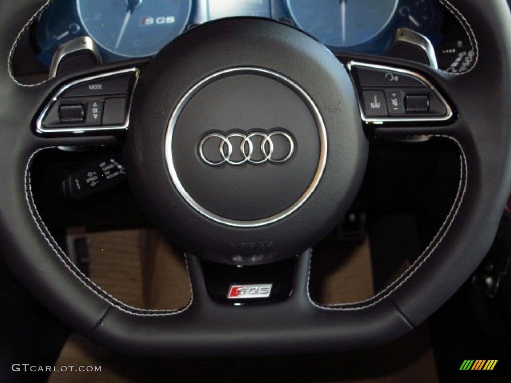 2014 Audi SQ5 Premium plus 3.0 TFSI quattro Black Steering Wheel Photo #91696637