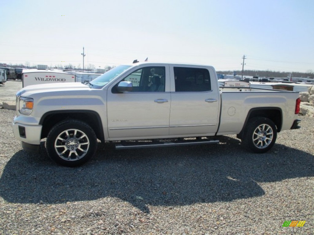 2014 Sierra 1500 Denali Crew Cab 4x4 - White Diamond Tricoat / Cocoa/Dune photo #4