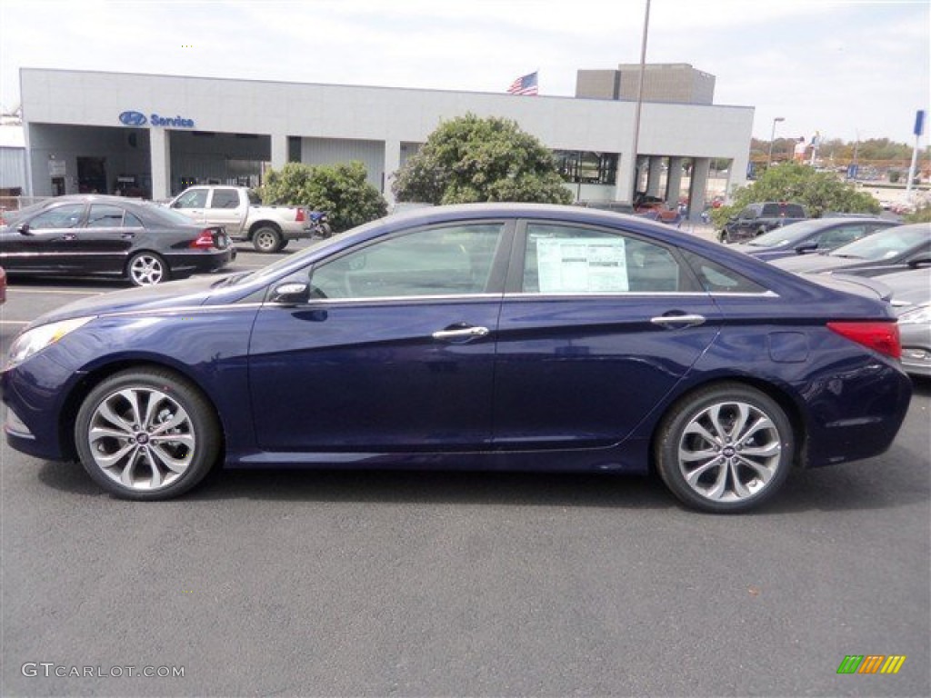 2014 Sonata SE 2.0T - Indigo Blue Pearl / Gray photo #3