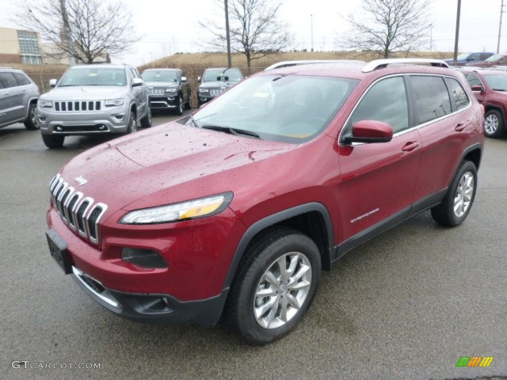 Deep Cherry Red Crystal Pearl 2014 Jeep Cherokee Limited 4x4 Exterior Photo #91711027
