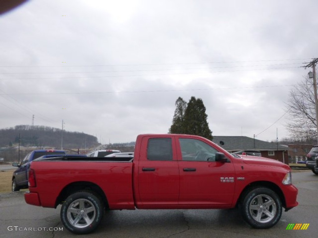 2014 1500 Express Quad Cab 4x4 - Flame Red / Black/Diesel Gray photo #5