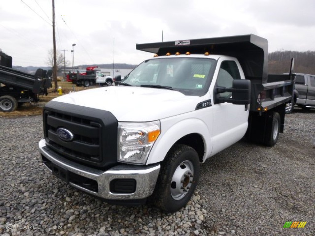 2014 F350 Super Duty XL Regular Cab Dump Truck - Oxford White / Steel photo #4