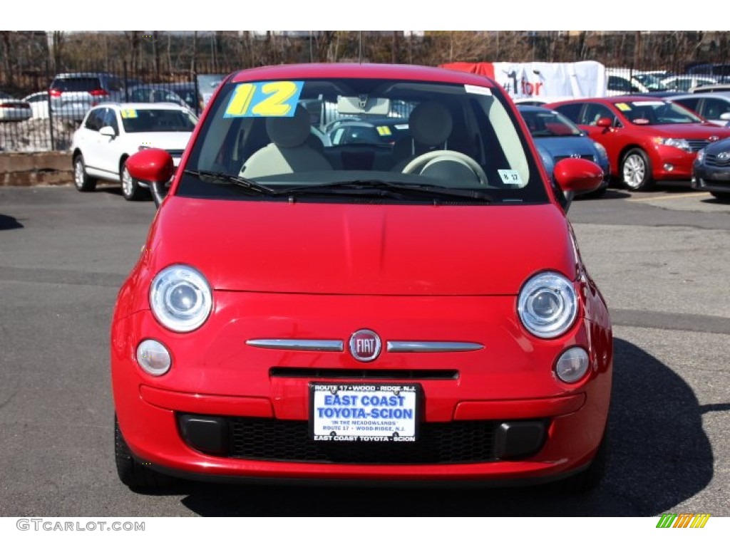 2012 500 Pop - Rosso Brillante (Red) / Tessuto Rosso/Avorio (Red/Ivory) photo #2