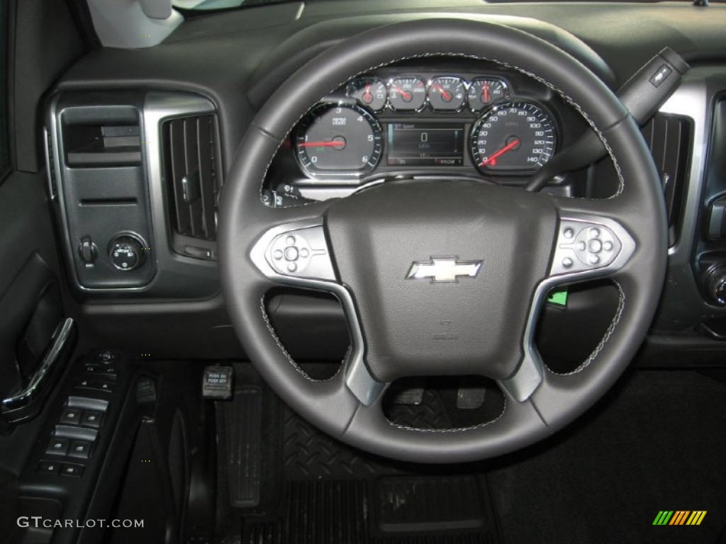 2015 Chevrolet Silverado 2500HD LT Crew Cab Jet Black Steering Wheel Photo #91715665