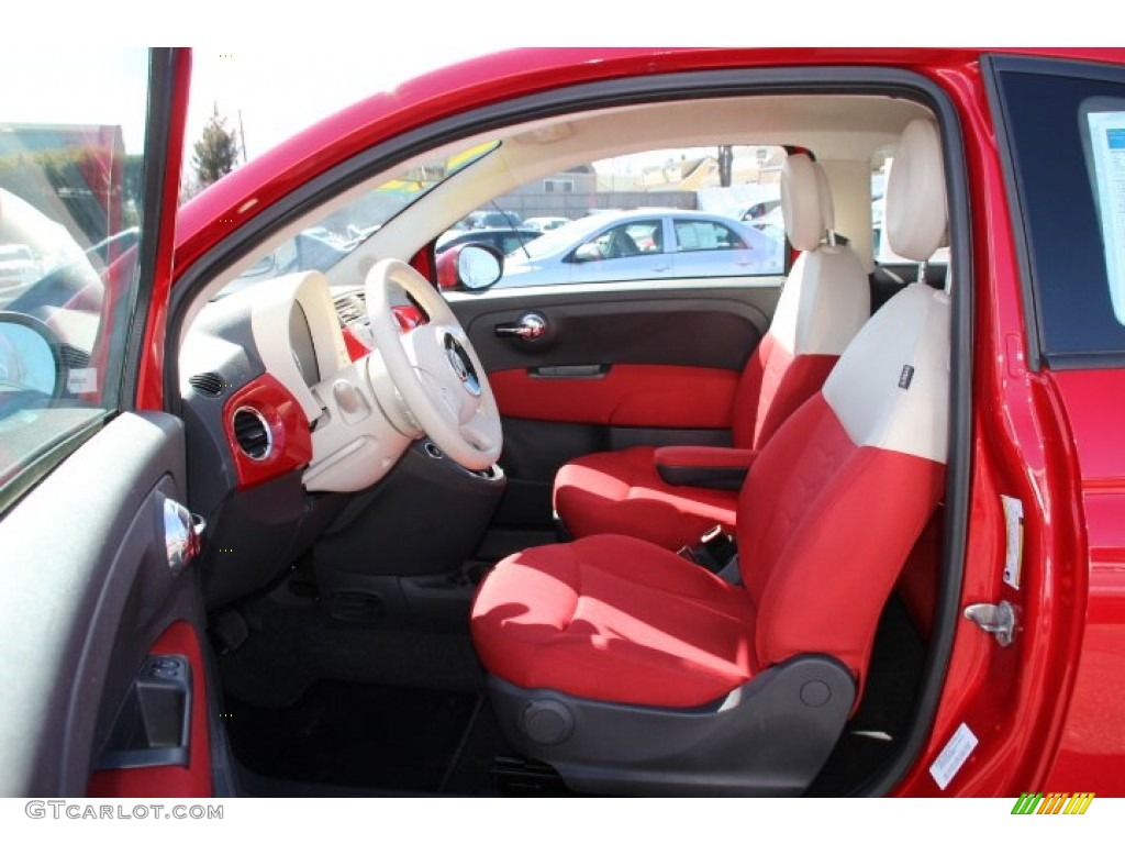 2012 500 Pop - Rosso Brillante (Red) / Tessuto Rosso/Avorio (Red/Ivory) photo #7