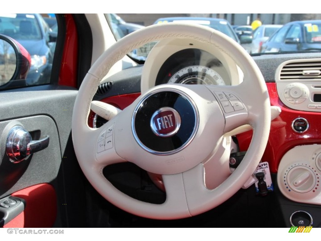2012 500 Pop - Rosso Brillante (Red) / Tessuto Rosso/Avorio (Red/Ivory) photo #13