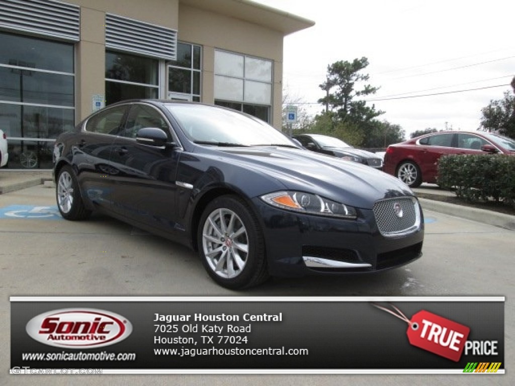 2014 XF 2.0T - Dark Sapphire Metallic / Barley/Warm Charcoal photo #1