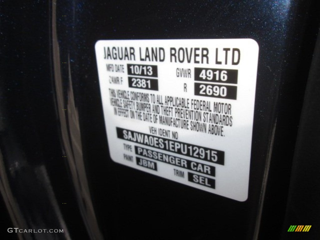 2014 XF Color Code JBM for Dark Sapphire Metallic Photo #91717939