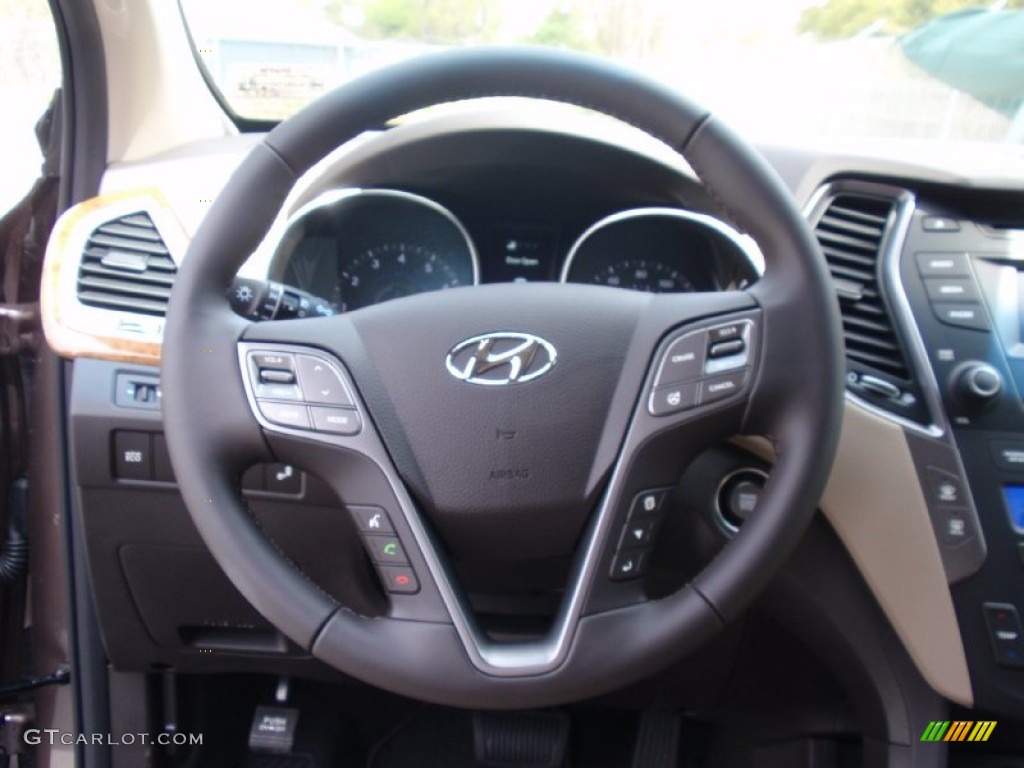 2014 Hyundai Santa Fe Limited Beige Steering Wheel Photo #91718005