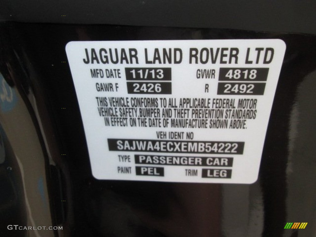2014 XK Color Code PEL for Ultimate Black Metallic Photo #91718698