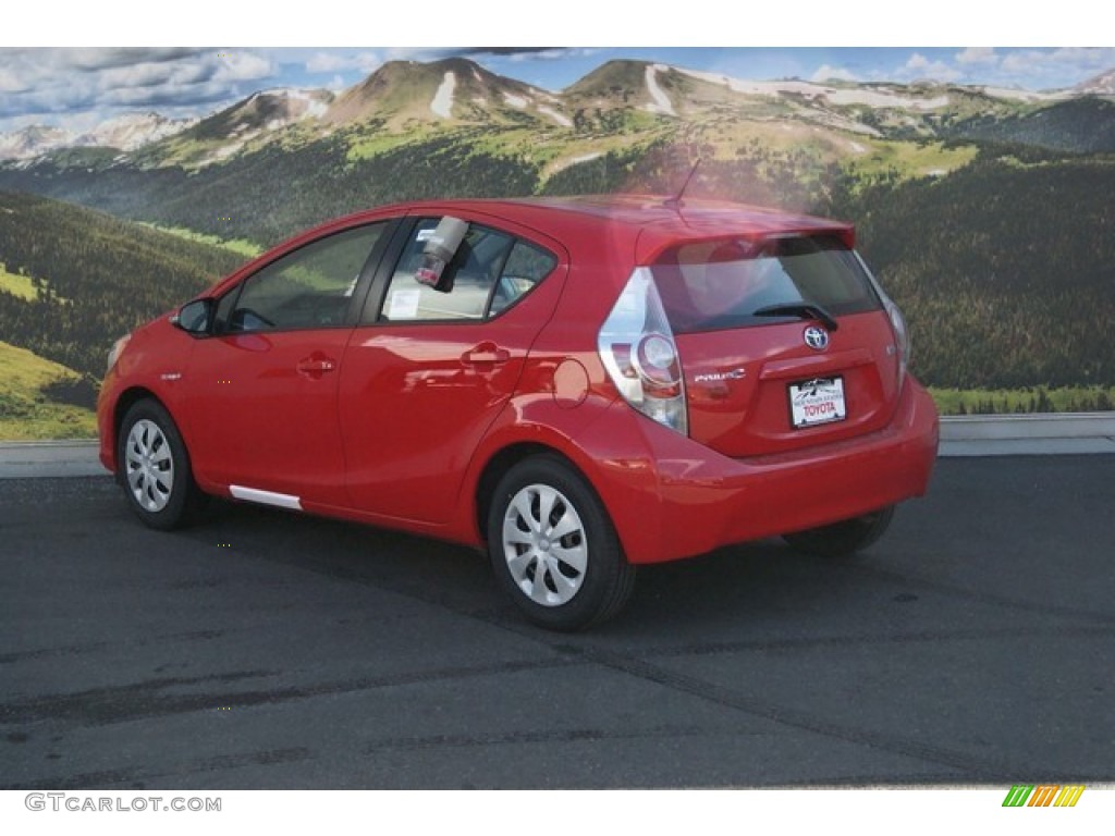 2014 Prius c Hybrid Two - Absolutely Red / Light Blue Gray/Black photo #3