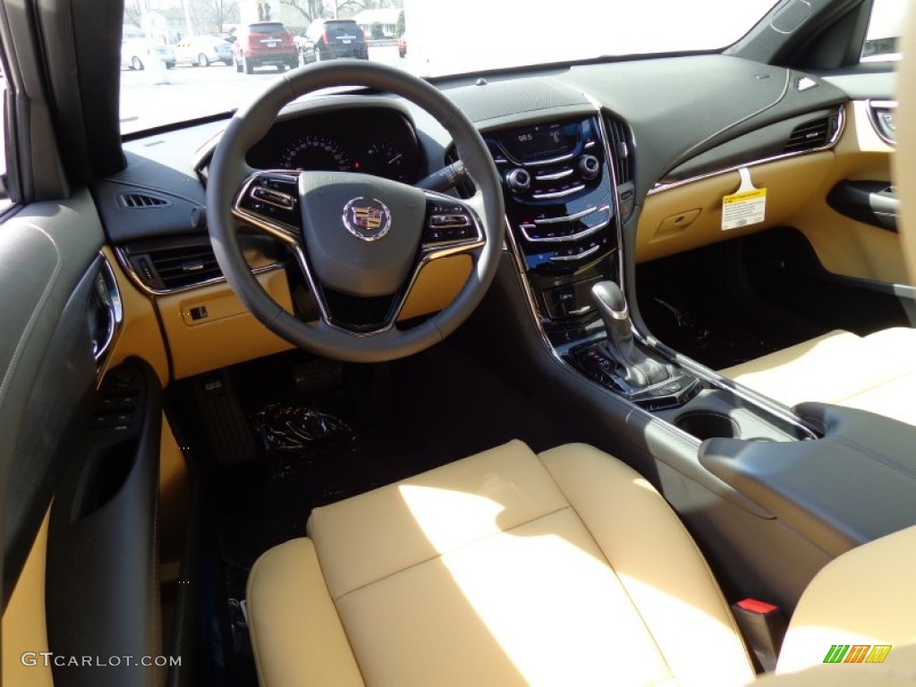 Caramel/Jet Black Interior 2014 Cadillac ATS 2.0L Turbo AWD Photo #91723213