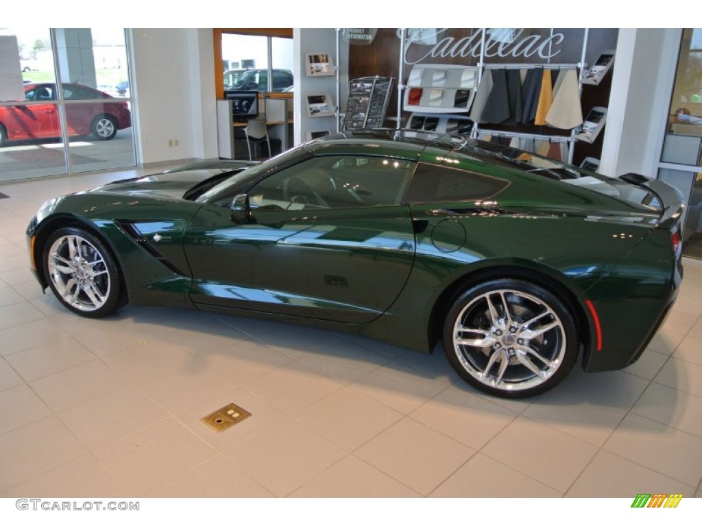 2014 Corvette Stingray Coupe Z51 - Lime Rock Green Metallic / Gray photo #3
