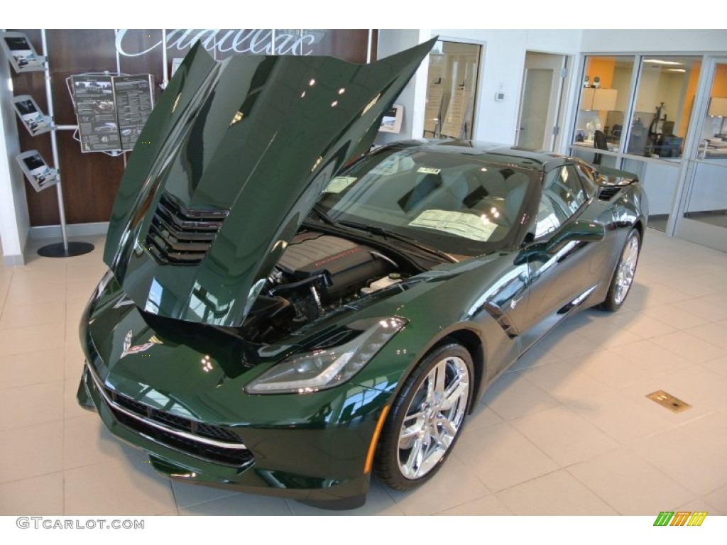 2014 Corvette Stingray Coupe Z51 - Lime Rock Green Metallic / Gray photo #25