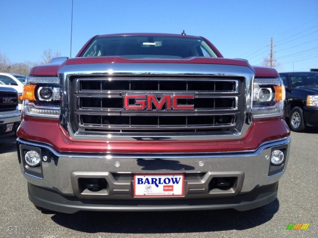 2014 Sierra 1500 SLT Double Cab 4x4 - Sonoma Red Metallic / Cocoa/Dune photo #2