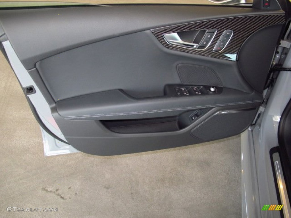 2014 Audi RS 7 4.0 TFSI quattro Black Valcona Leather w/Honeycomb Stitching Door Panel Photo #91735927