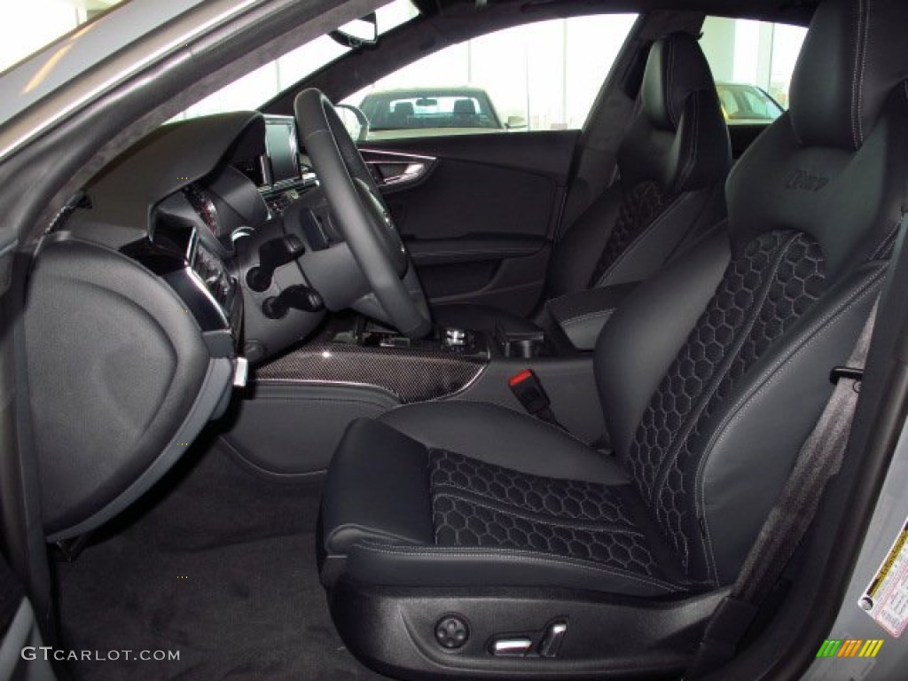 Black Valcona Leather w/Honeycomb Stitching Interior 2014 Audi RS 7 4.0 TFSI quattro Photo #91735945