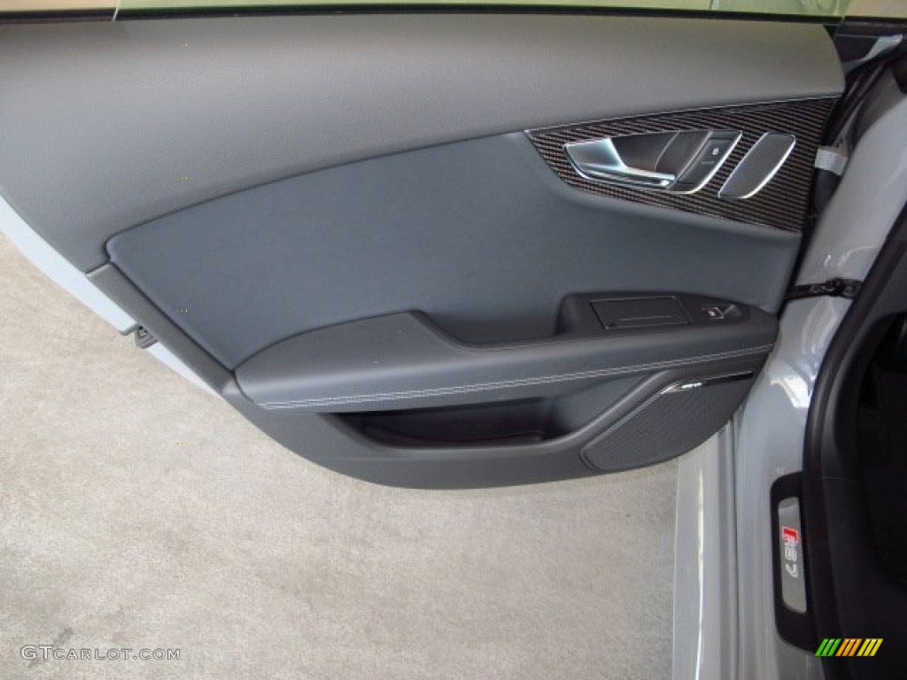 2014 Audi RS 7 4.0 TFSI quattro Black Valcona Leather w/Honeycomb Stitching Door Panel Photo #91735957