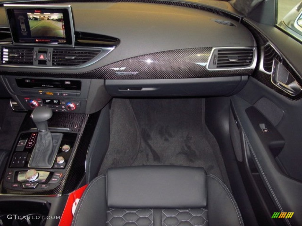 2014 Audi RS 7 4.0 TFSI quattro Black Valcona Leather w/Honeycomb Stitching Dashboard Photo #91736023