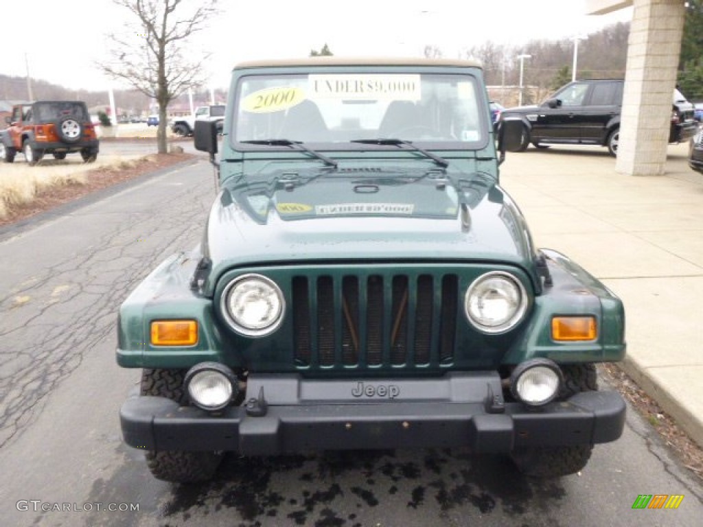 2000 Wrangler Sahara 4x4 - Forest Green Pearl / Camel/Dark Green photo #3