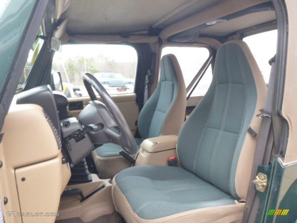 2000 Wrangler Sahara 4x4 - Forest Green Pearl / Camel/Dark Green photo #10