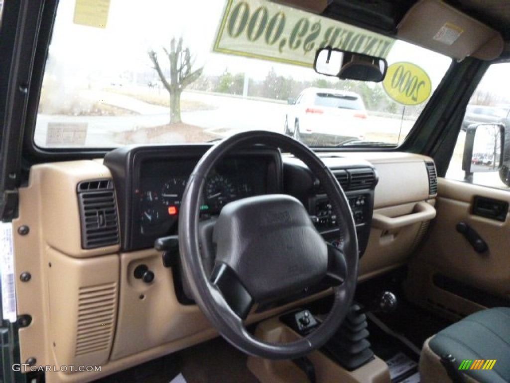 2000 Wrangler Sahara 4x4 - Forest Green Pearl / Camel/Dark Green photo #14