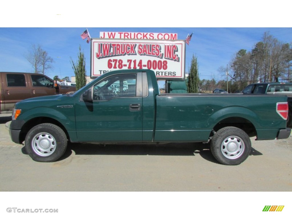 2010 F150 XL Regular Cab - Fleet Green / Medium Stone photo #4