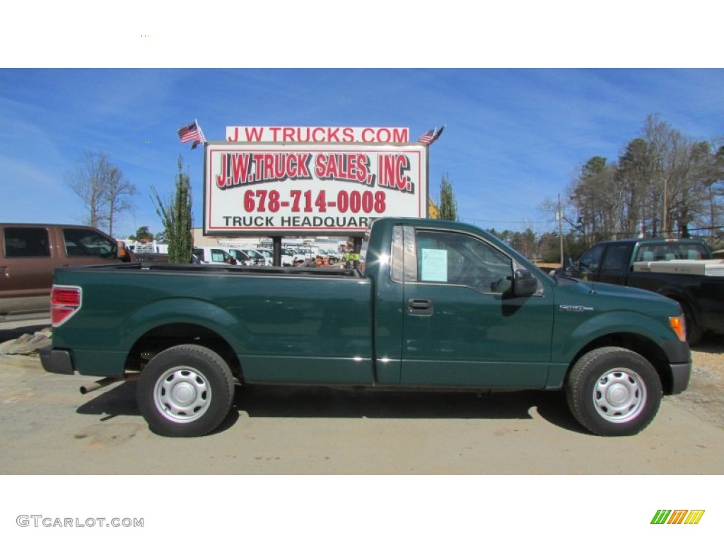 2010 F150 XL Regular Cab - Fleet Green / Medium Stone photo #10