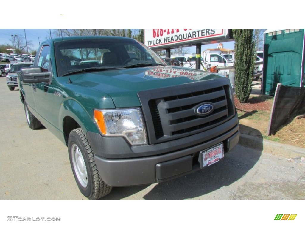 2010 F150 XL Regular Cab - Fleet Green / Medium Stone photo #12