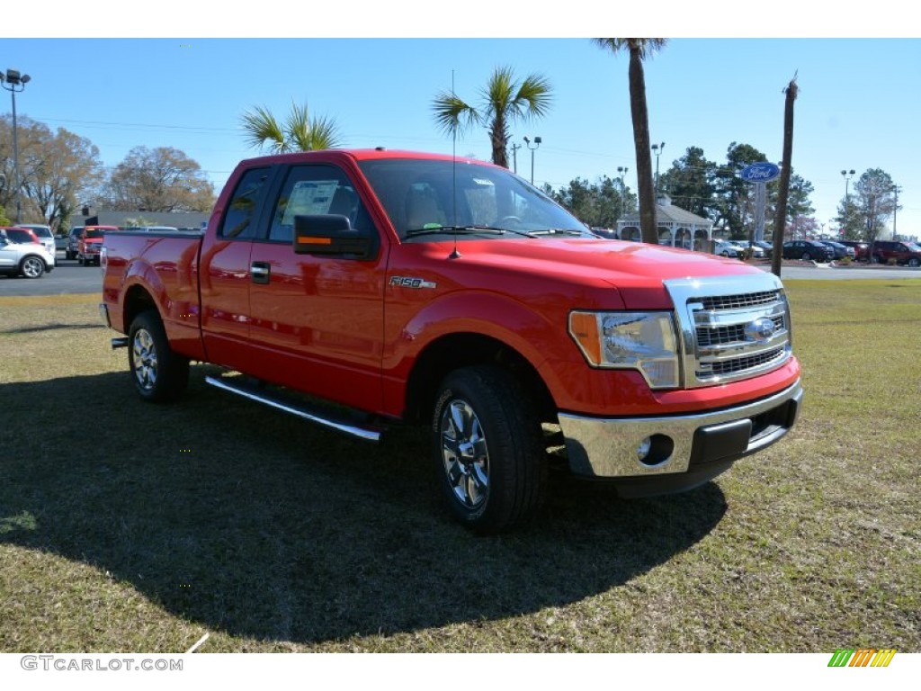 2014 F150 XLT SuperCab - Race Red / Pale Adobe photo #3