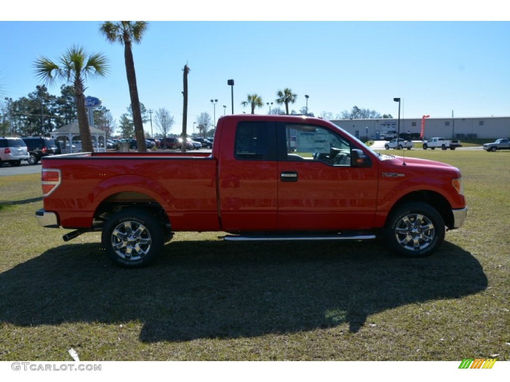 2014 F150 XLT SuperCab - Race Red / Pale Adobe photo #4