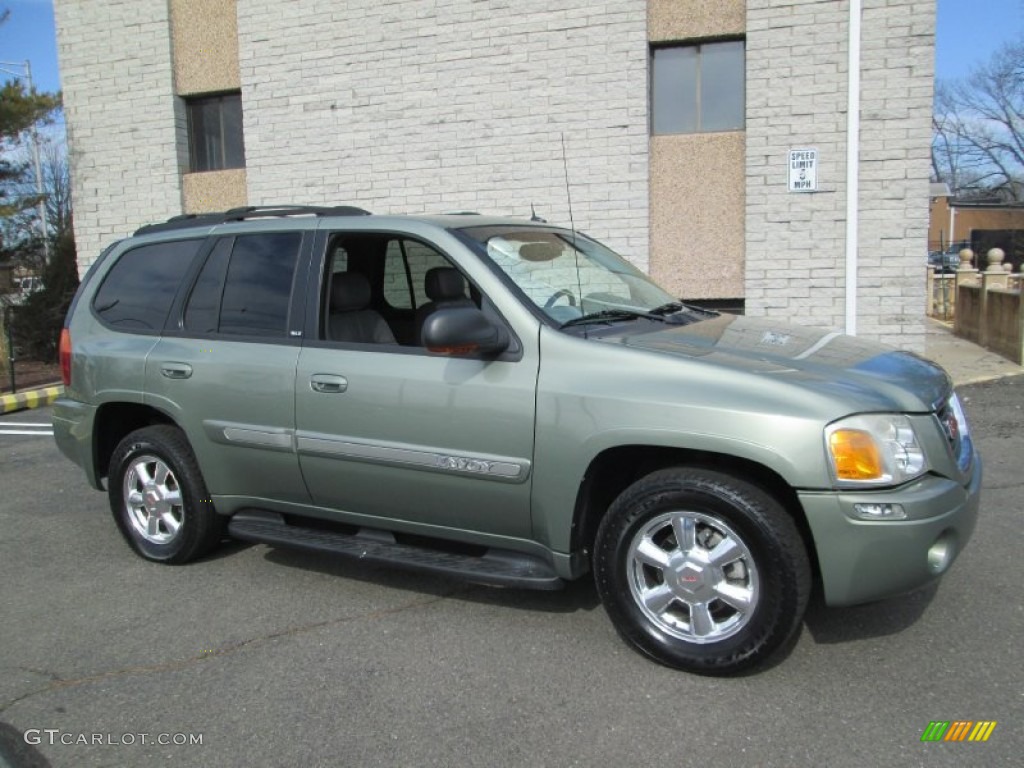 2004 Envoy SLT 4x4 - Silver Green Metallic / Medium Pewter photo #10