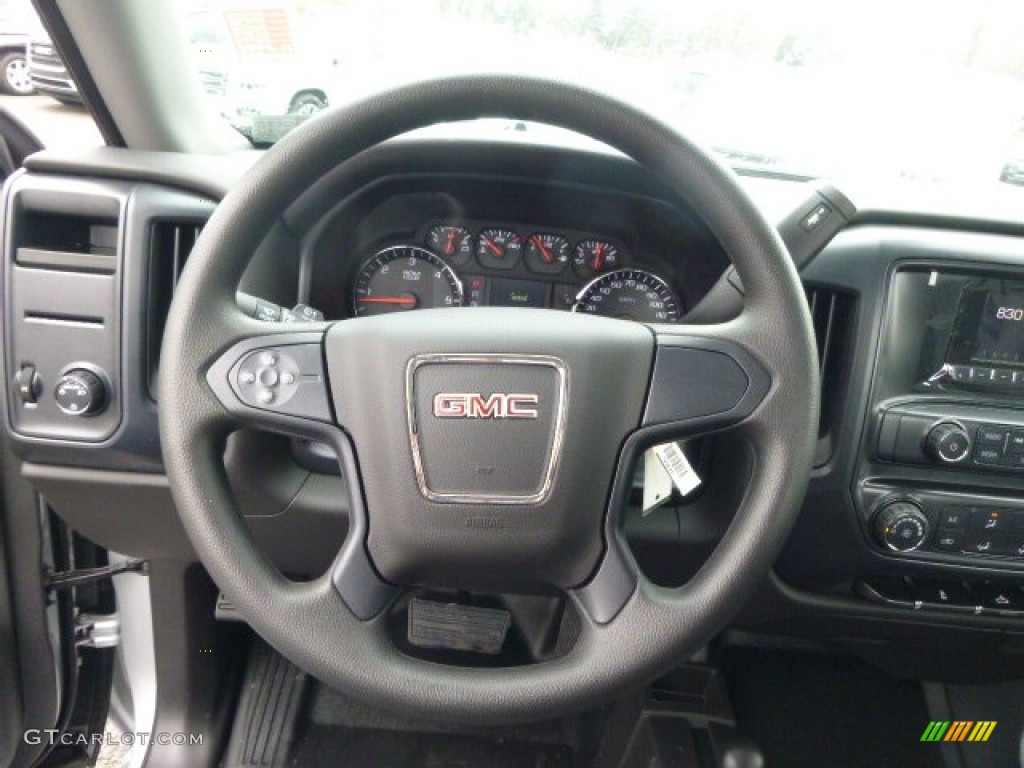 2014 GMC Sierra 1500 Regular Cab 4x4 Jet Black Steering Wheel Photo #91745062