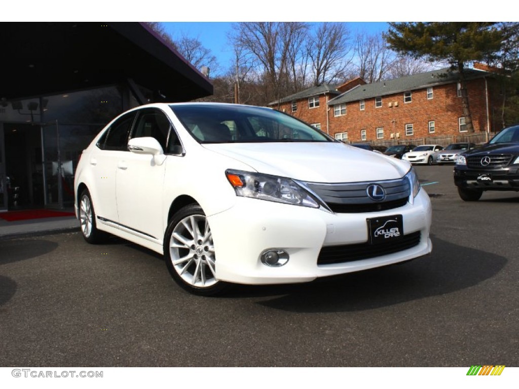 2010 HS 250h Hybrid Premium - Starfire White Pearl / Parchment photo #1